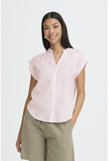 b.young b.young - Silas Short Sleeve Button Up (Pink Stripe)