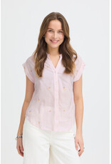 b.young b.young - Silas Short Sleeve Button Up (Pink Stripe)