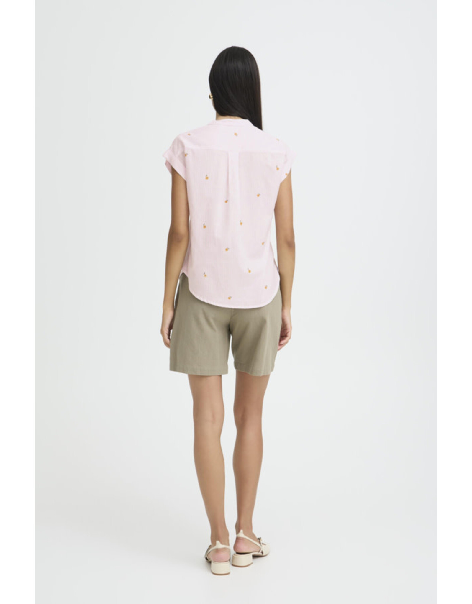b.young b.young - Silas Short Sleeve Button Up (Pink Stripe)