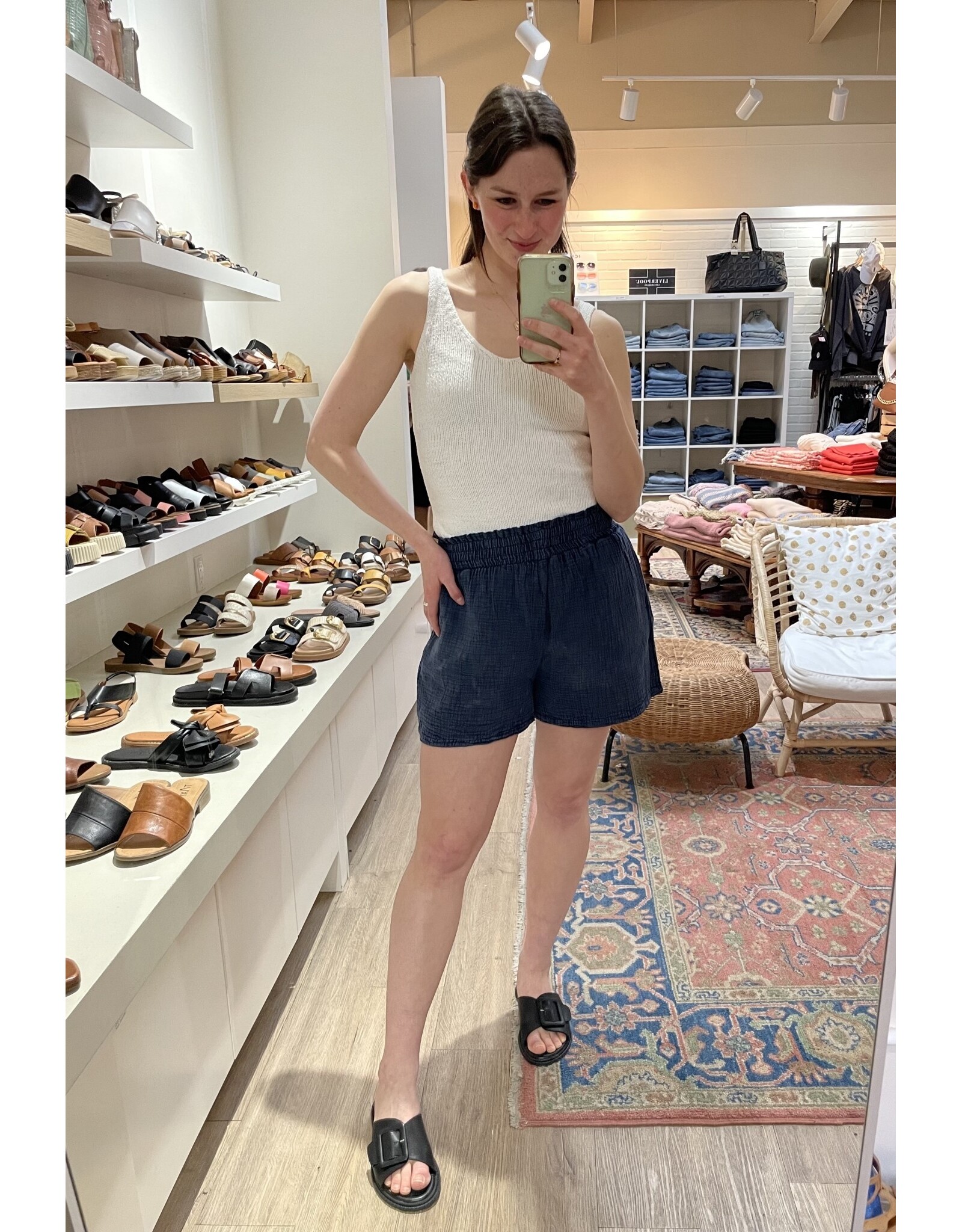 RD Style RD Style - Elowen Bubble Gauze Shorts (Ink)