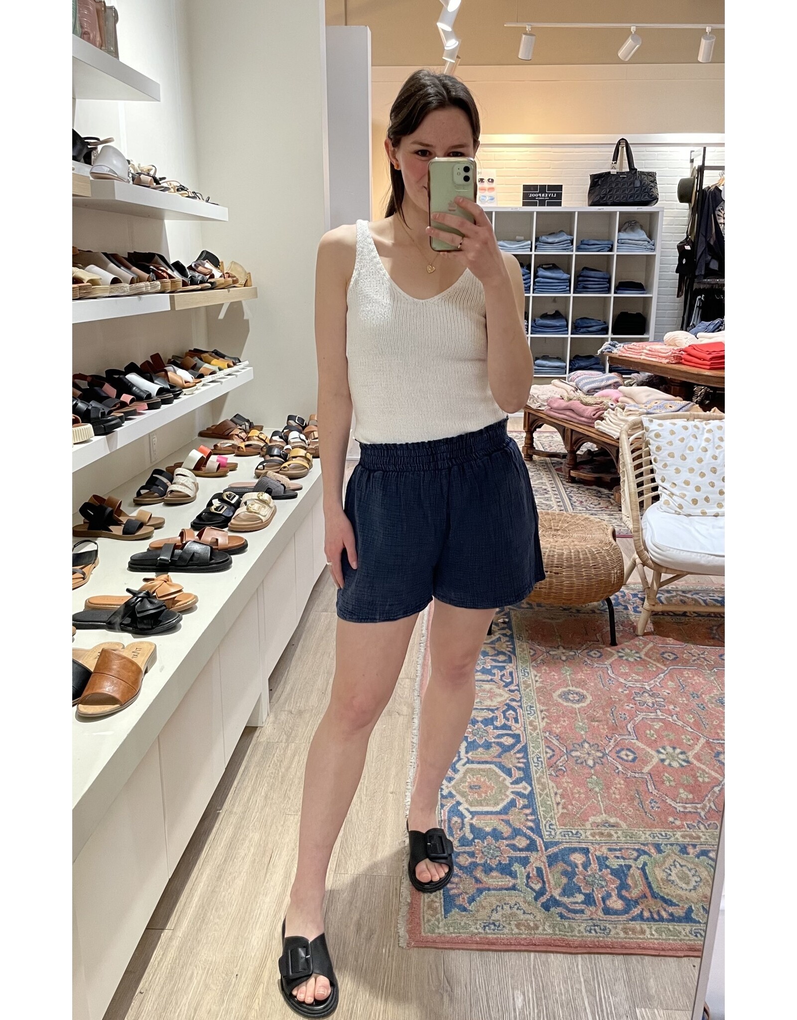 RD Style RD Style - Elowen Bubble Gauze Shorts (Ink)