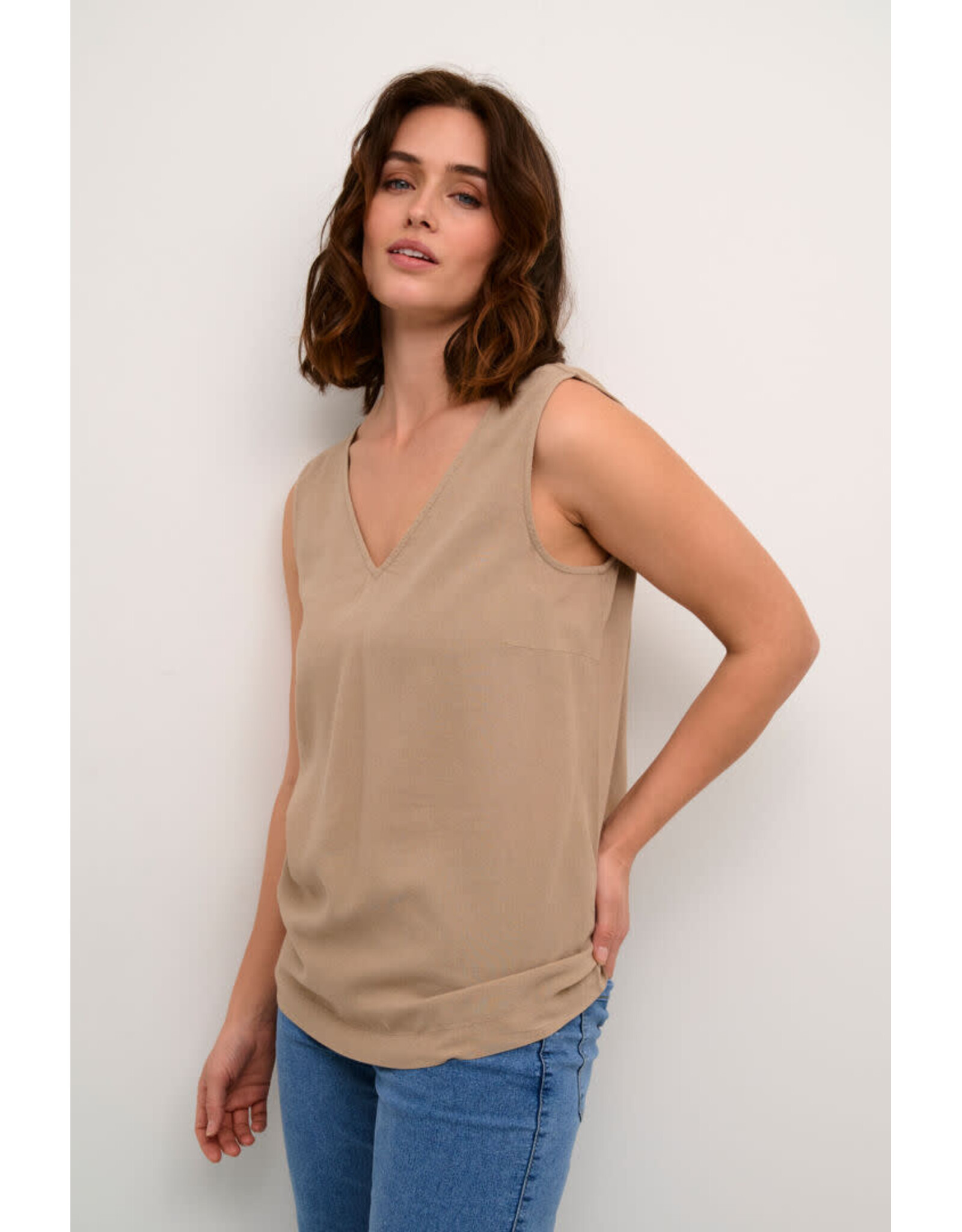 Kaffe Kaffe - Milia Top (Chinchilla)