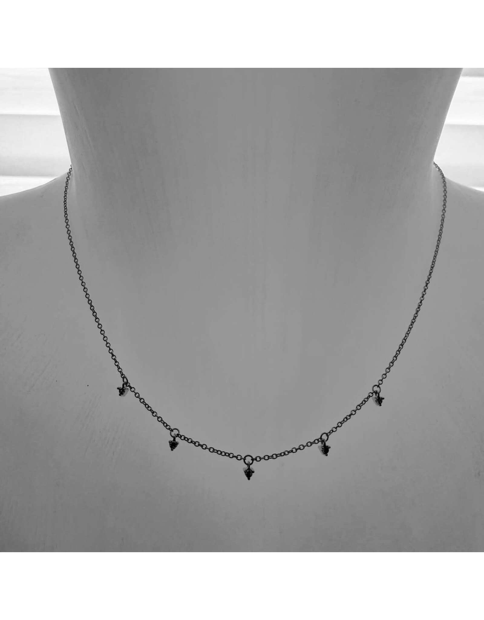 Pika & Bear Pika & Bear - "Avalon" Tiny Zircon Drops Charm Necklace in Gold