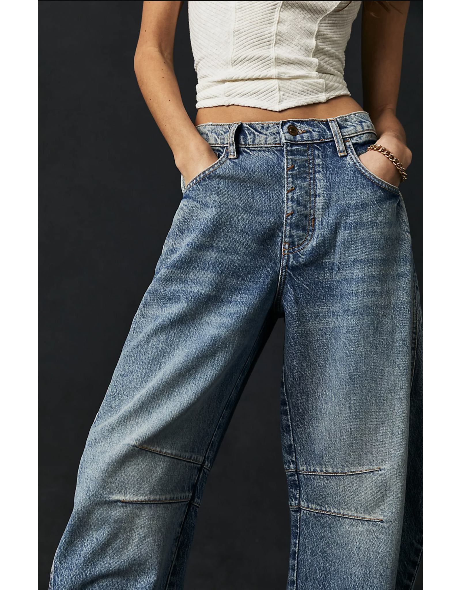 Free people Free People - Good Luck Midrise Barrel Jean (Ultra Light)