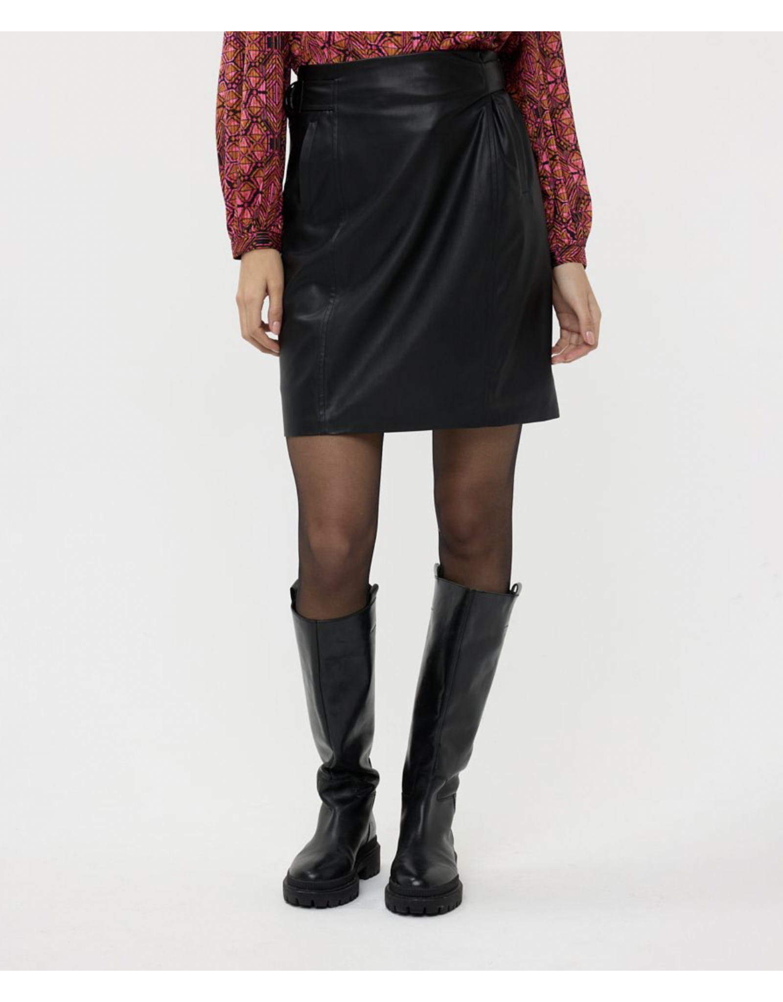 EsQualo EsQualo - Vegan Leather Short Skirt (Black)