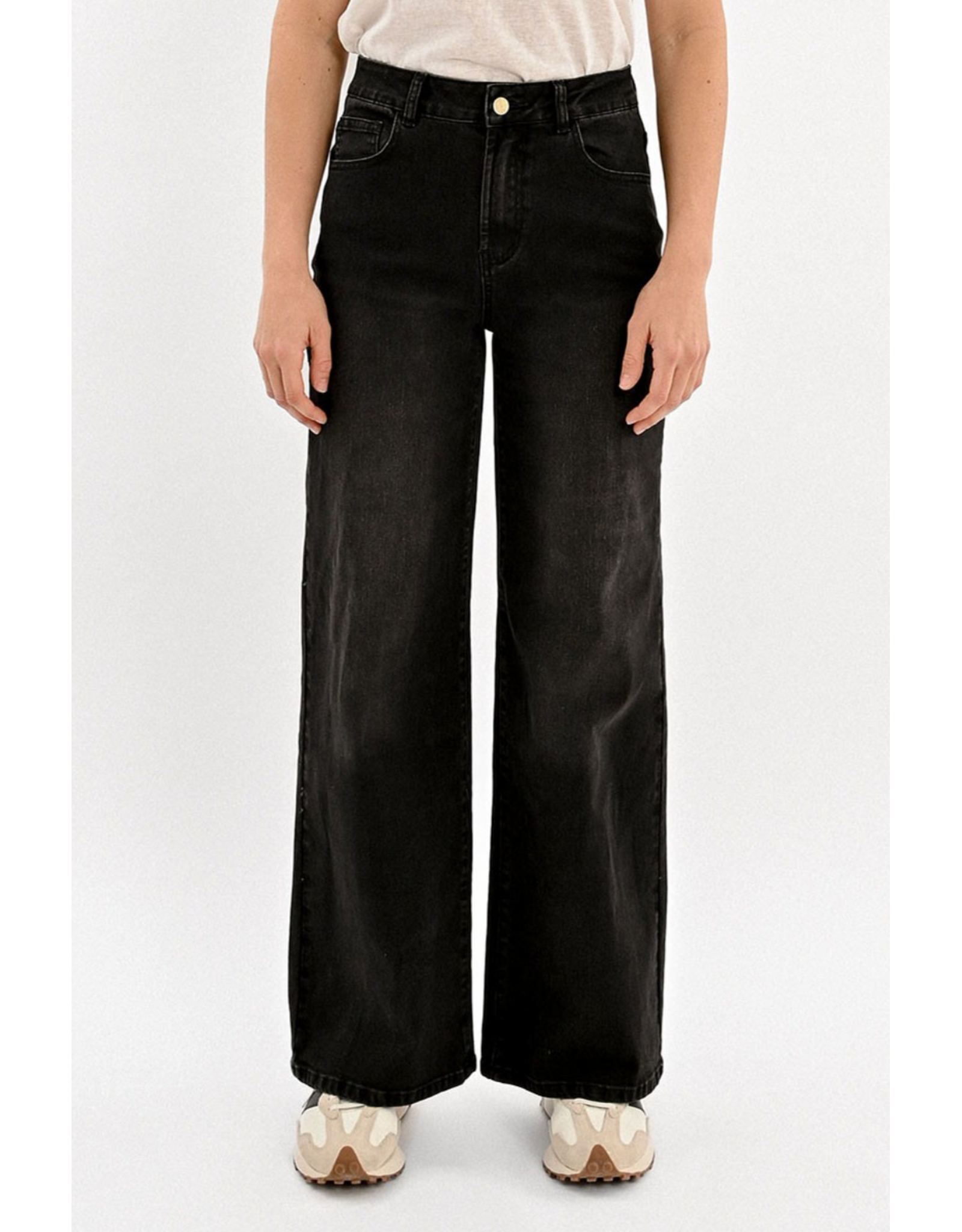 Molly Bracken Molly Bracken - High Waisted Wide leg jeans (Black)