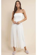 Sadie & Sage Sadie & Sage - So Cal Smocked Bodice Jumpsuit (White)