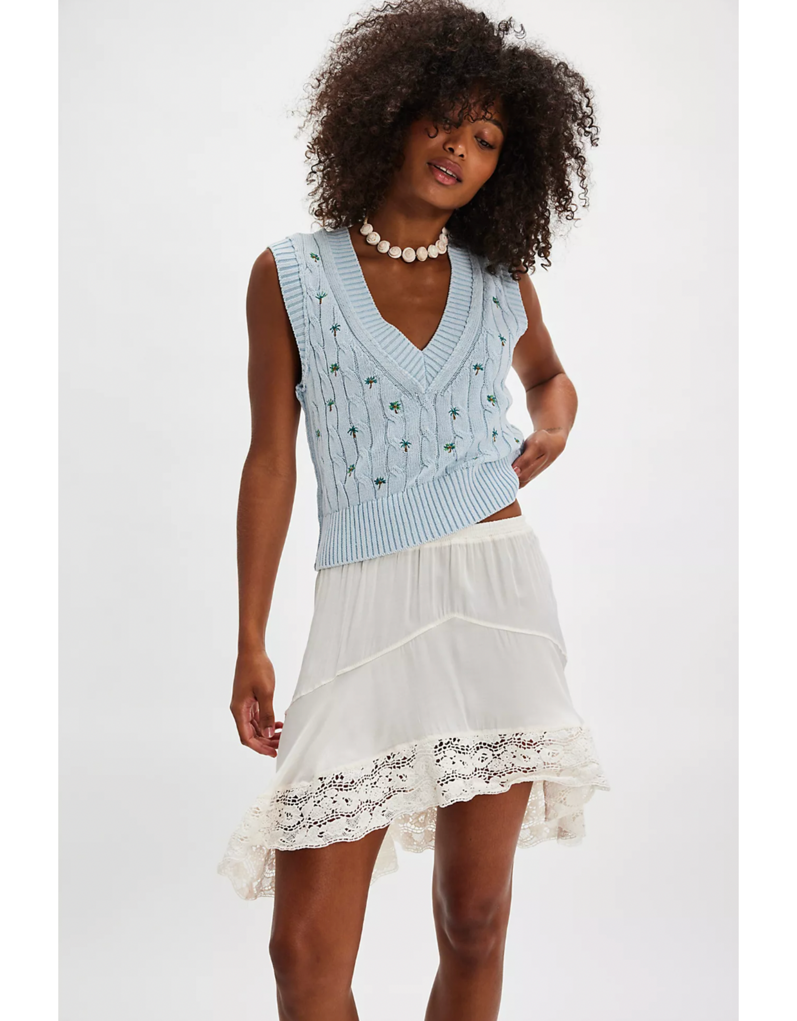 Free people Free People - Plumeria Floral V Neck Vest (Bluegrass)