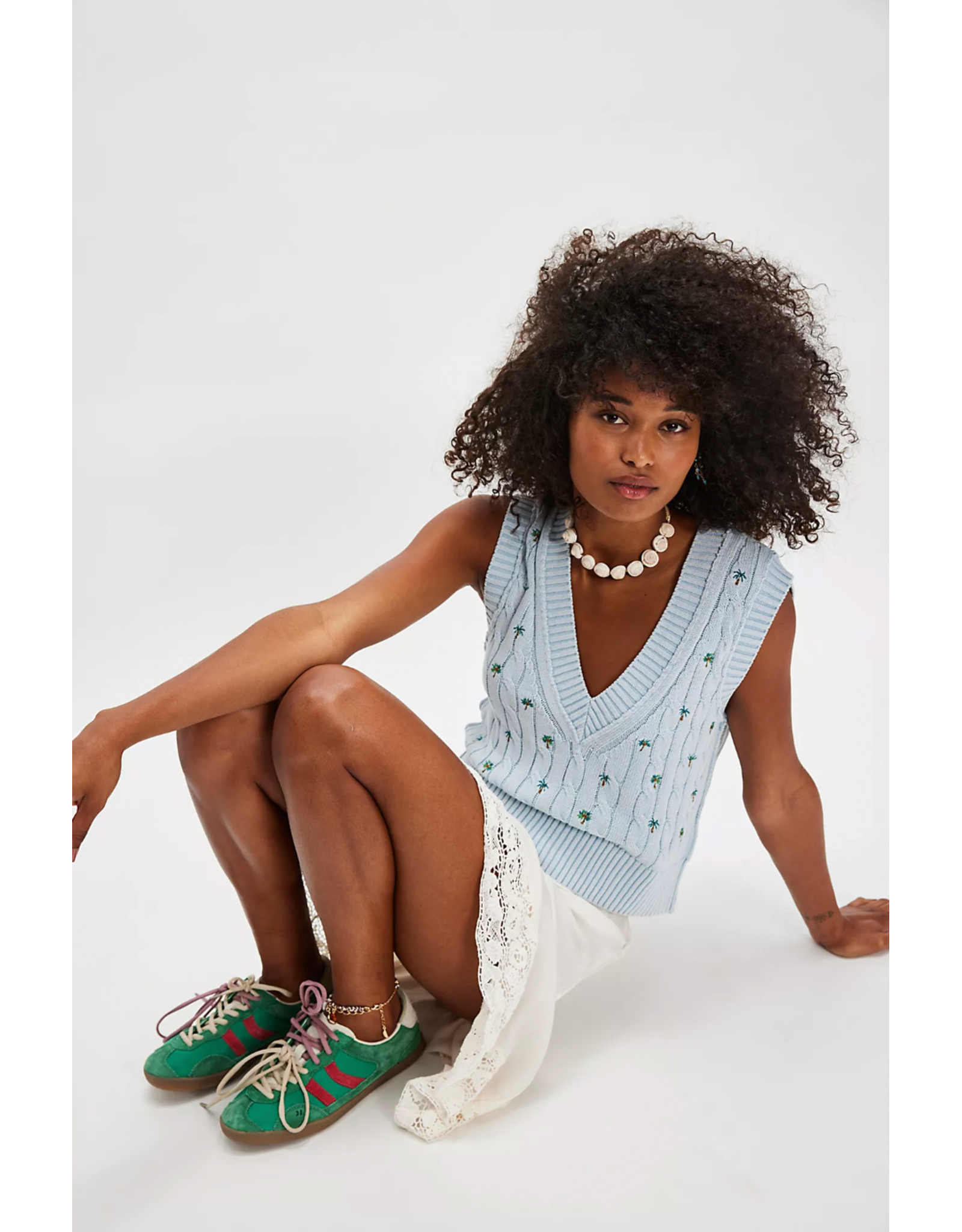 Free people Free People - Plumeria Floral V Neck Vest (Bluegrass)