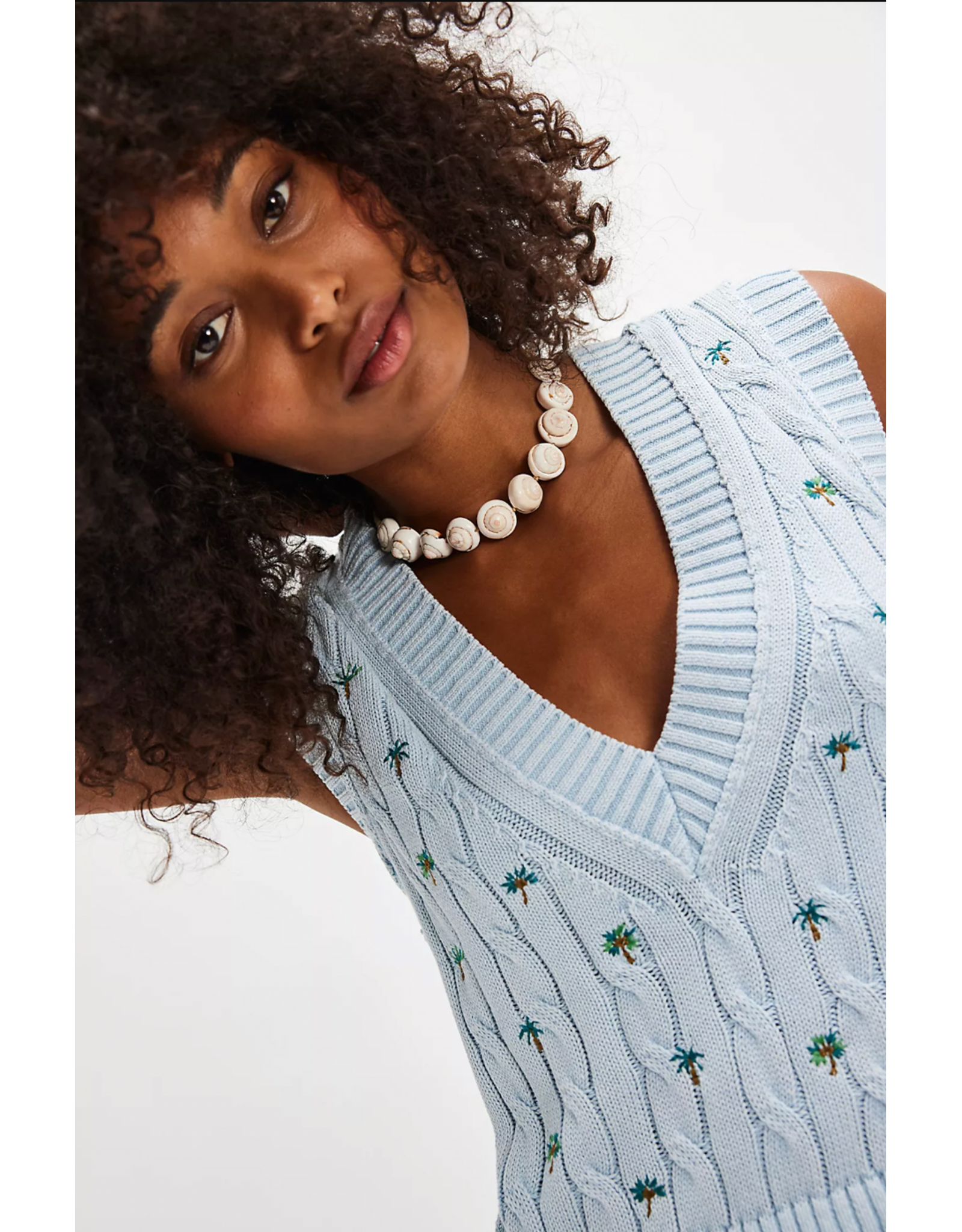 Free people Free People - Plumeria Floral V Neck Vest (Bluegrass)
