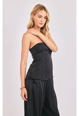 Sadie & Sage Sadie & Sage - Romy Satin Tube Top (Black)