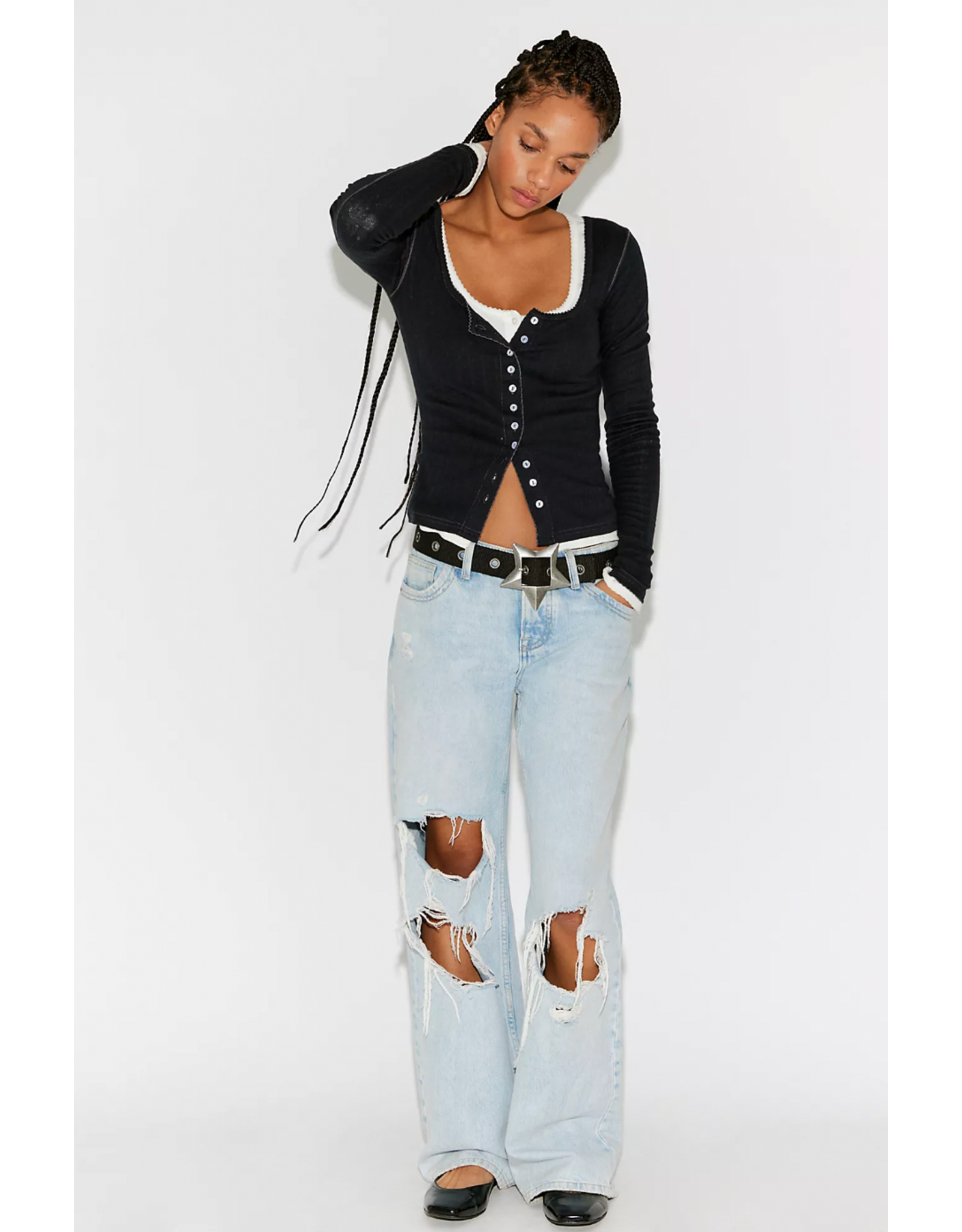 Free people Free People -  End Game Pointelle (Black)
