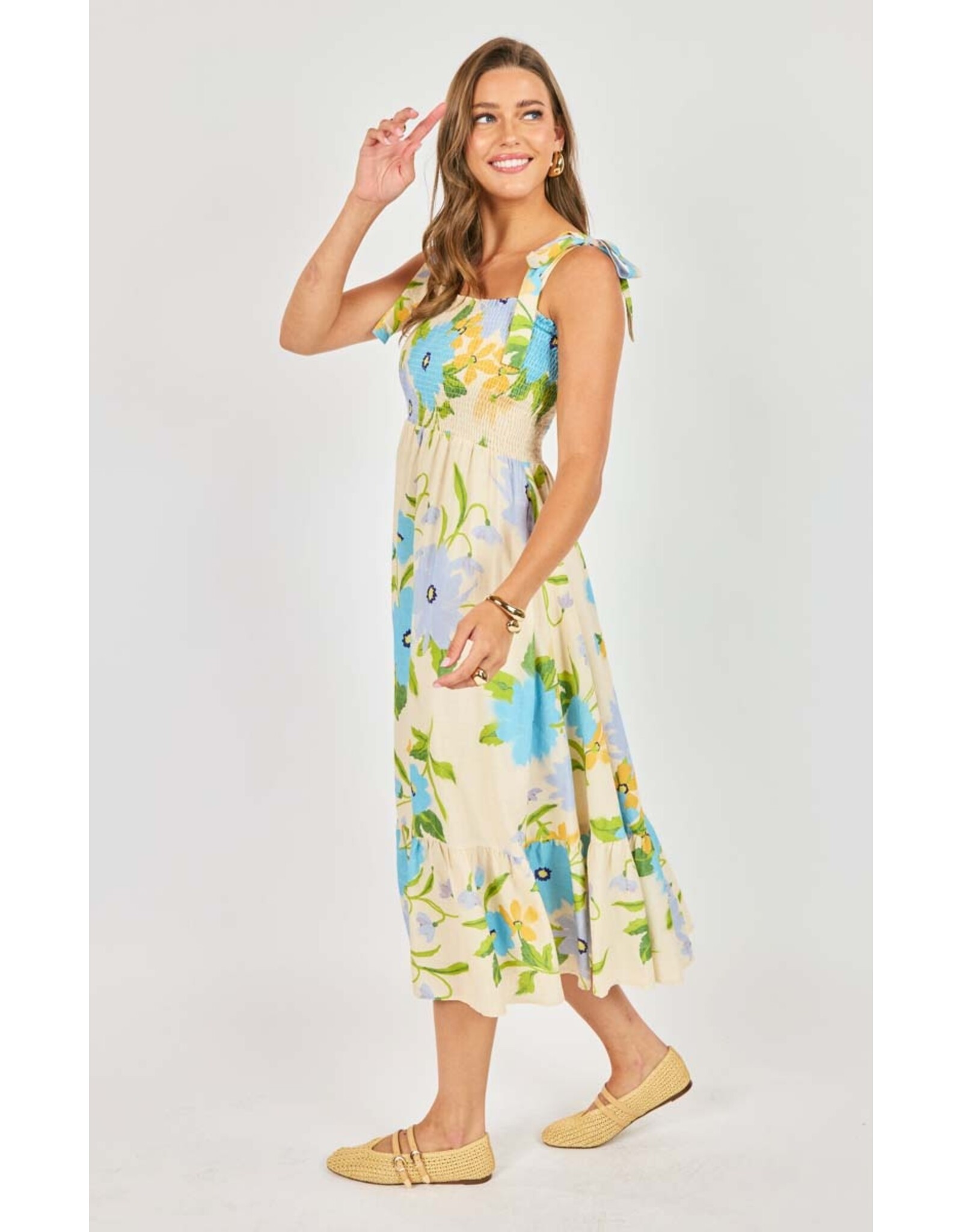 Sadie & Sage Sadie & Sage - Fresh Cut Midi Dress (Cream / Multi)