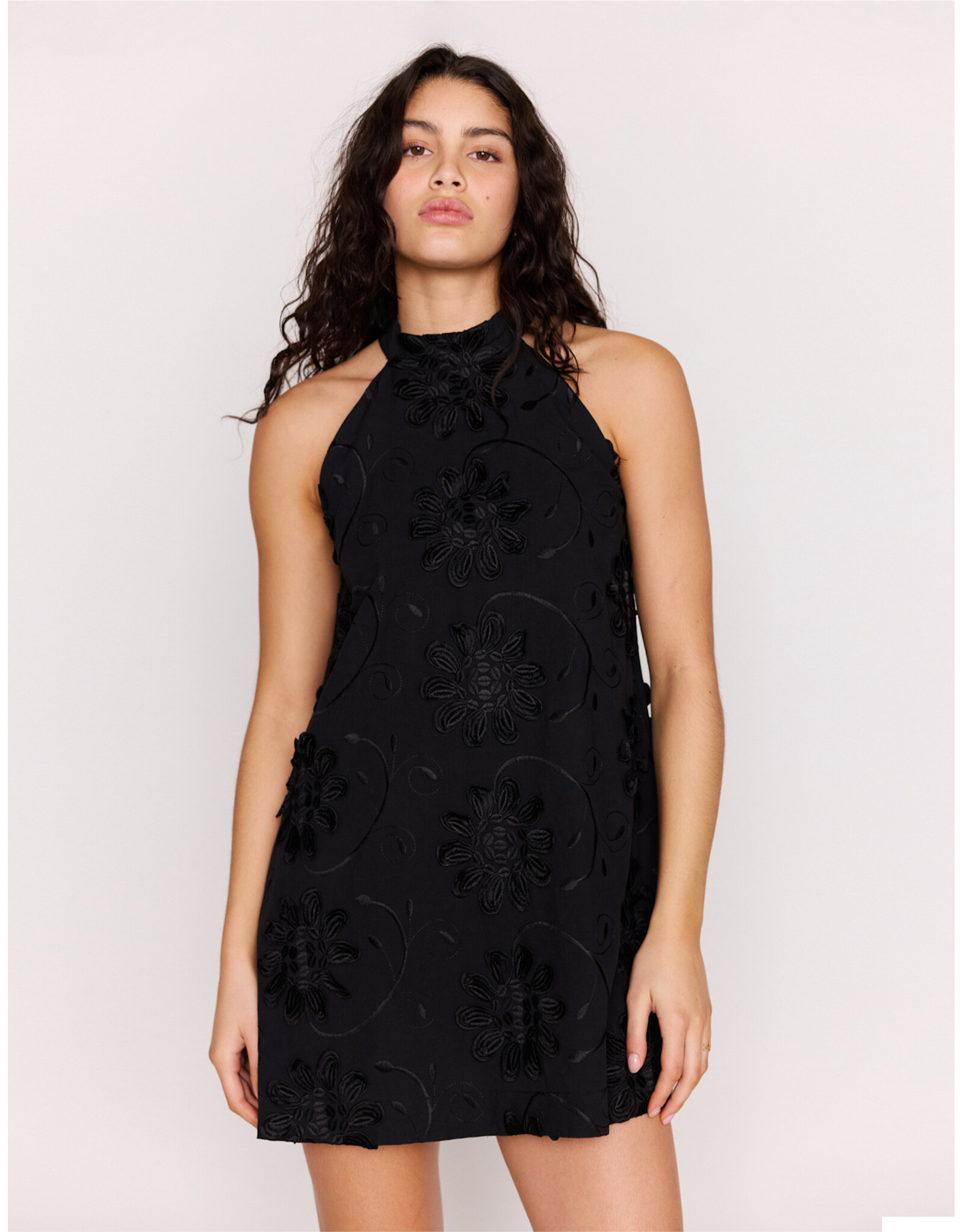 Mink Pink Mink Pink - Roma High Neck Mini Dress (Black)