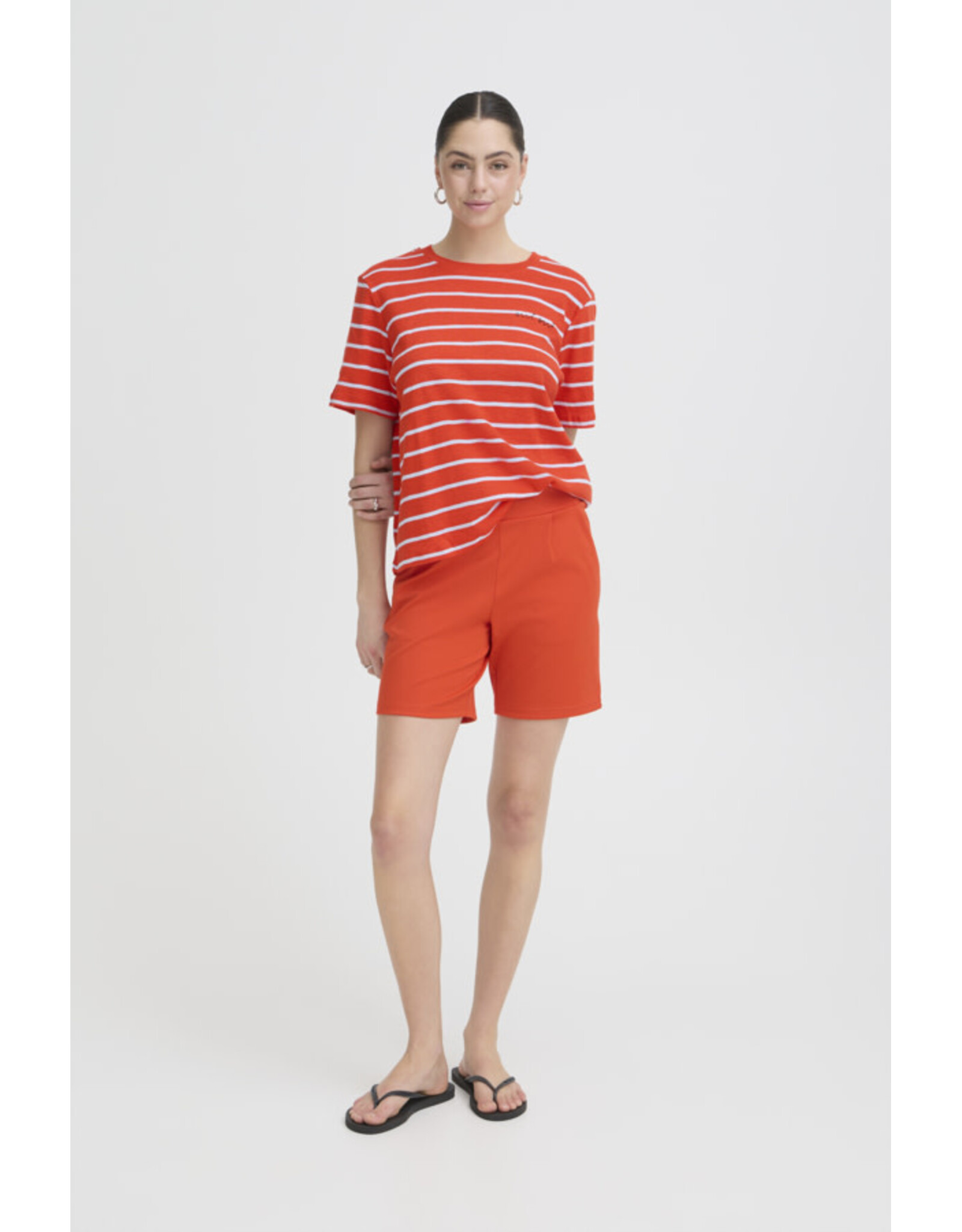 ICHI ICHI - Nova Striped Tee (Fiery Red)