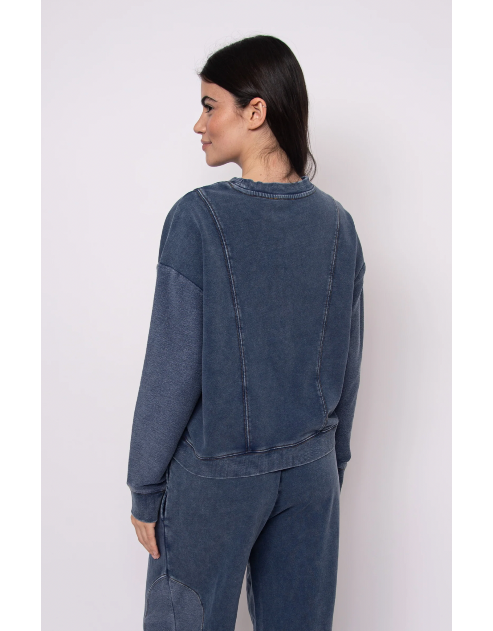 RD Style RD Style - Kacey  Denim Look French Terry Pullover (Denim Blue)