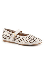 Bueno Bueno - Kehlani Perforated Mary Jane Flat (Ice White)