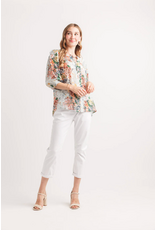 Papillon Papillon - 3/4 Sleeve Vintage Floral Print Top (Blue)