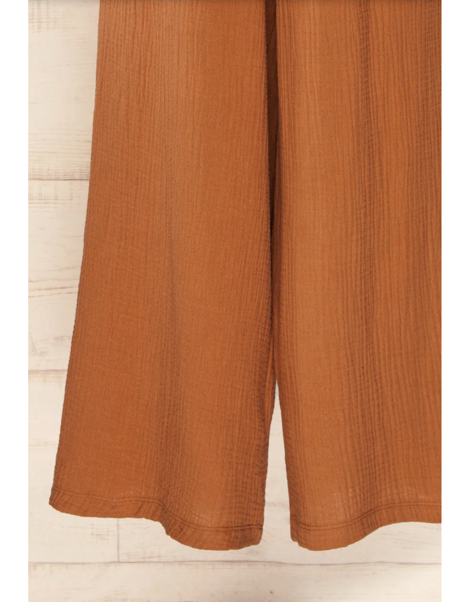 Dailystory Dailystory - Hollie Textured Drawstring Pants (Cognac)