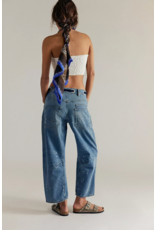 Free people Free People - Moxie Low Slung Pull on Barrel Jean (Timeless Blue)