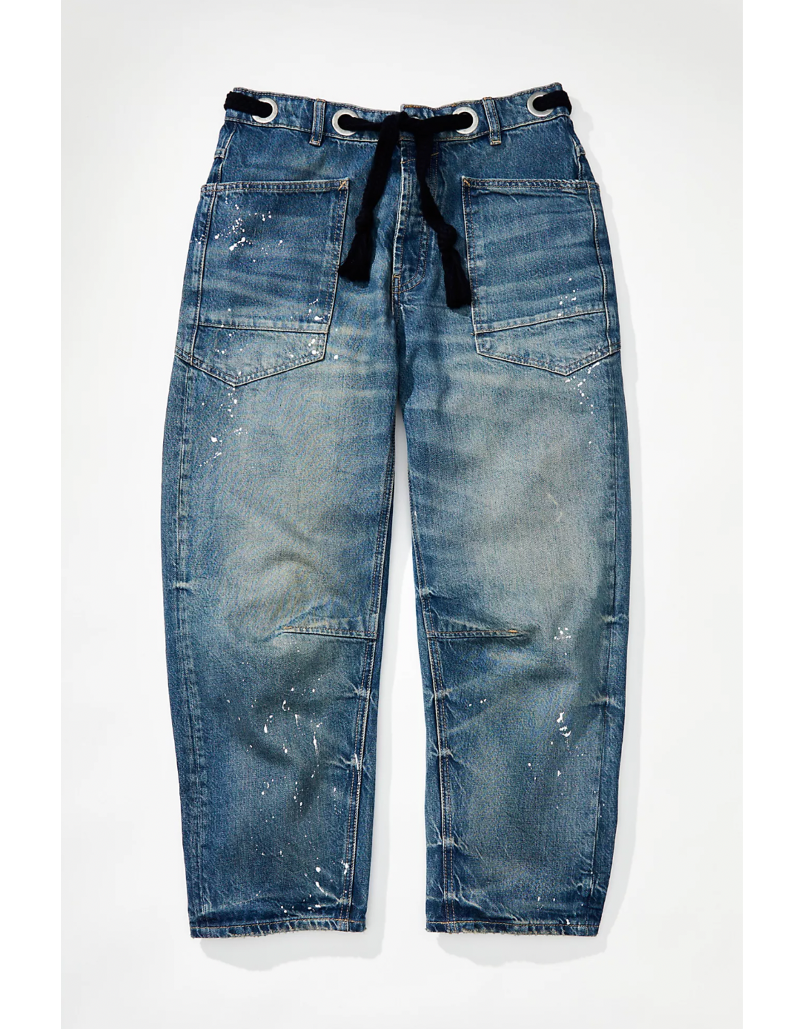 Free people Free People - Moxie Low Slung Pull on Barrel Jean (Timeless Blue)