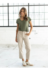 Liverpool Liverpool - Utility Crop Straight With Side Tabs (Safari Sand)