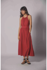 Korner Korner - Twist Back Midi Dress (Dark Red)