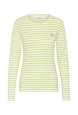 Kaffe Kaffe - Liddy Striped Long Sleeve Shirt (Chalk / Wild Lime)
