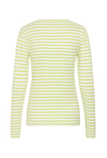 Kaffe Kaffe - Liddy Striped Long Sleeve Shirt (Chalk / Wild Lime)