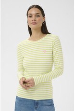 Kaffe Kaffe - Liddy Striped Long Sleeve Shirt (Chalk / Wild Lime)