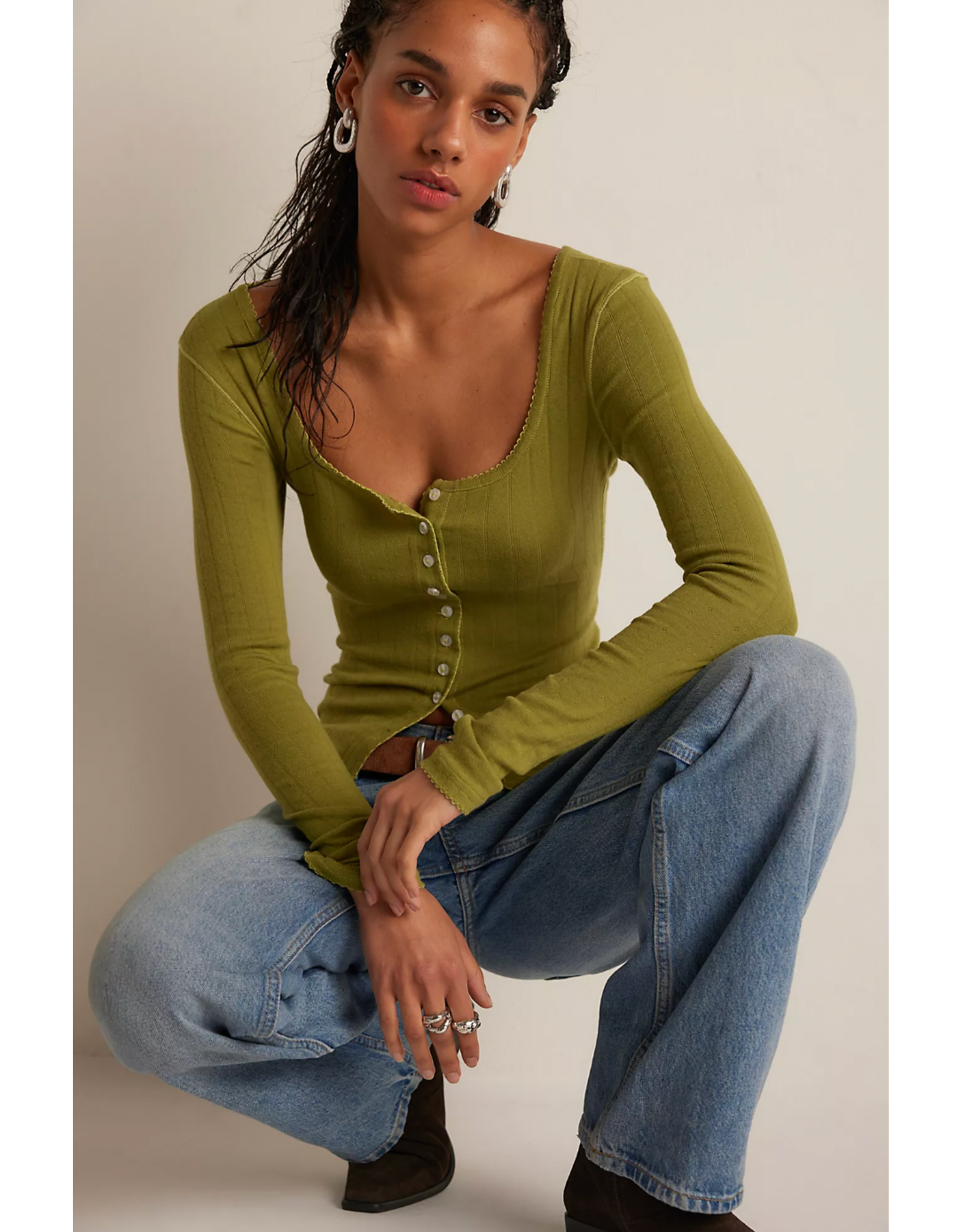 Free people Free People -  End Game Pointelle (Fresh Sprouts)