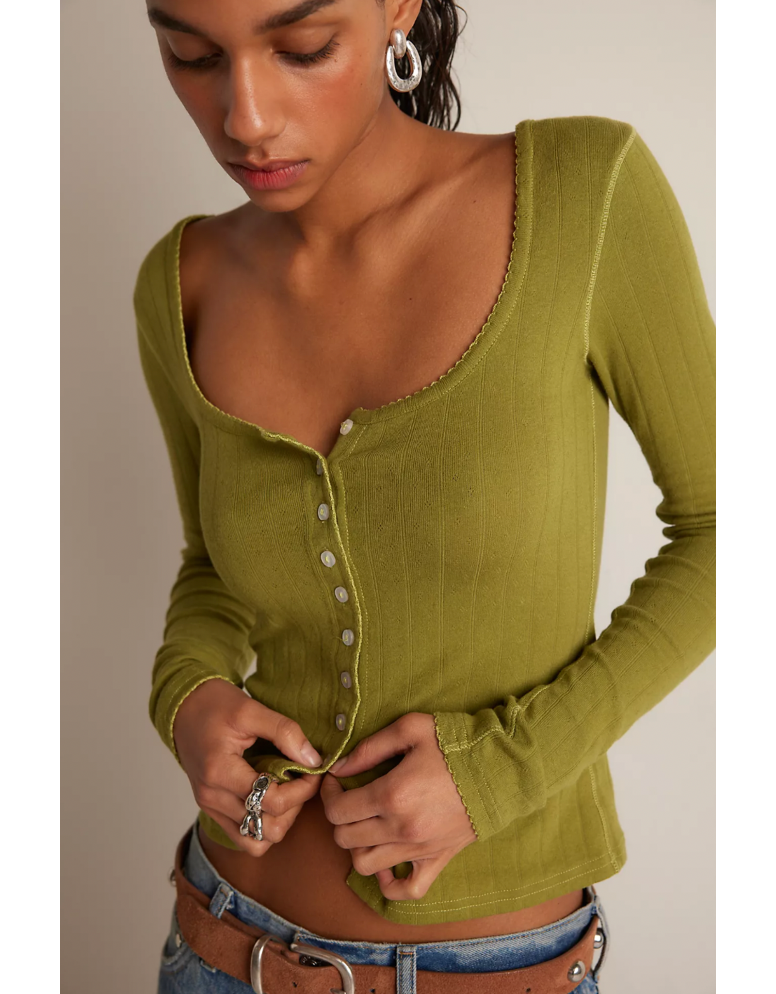 Free people Free People -  End Game Pointelle (Fresh Sprouts)