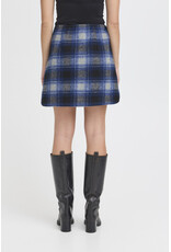 ICHI ICHI - Wooly Check Skirt (Navy Peony)