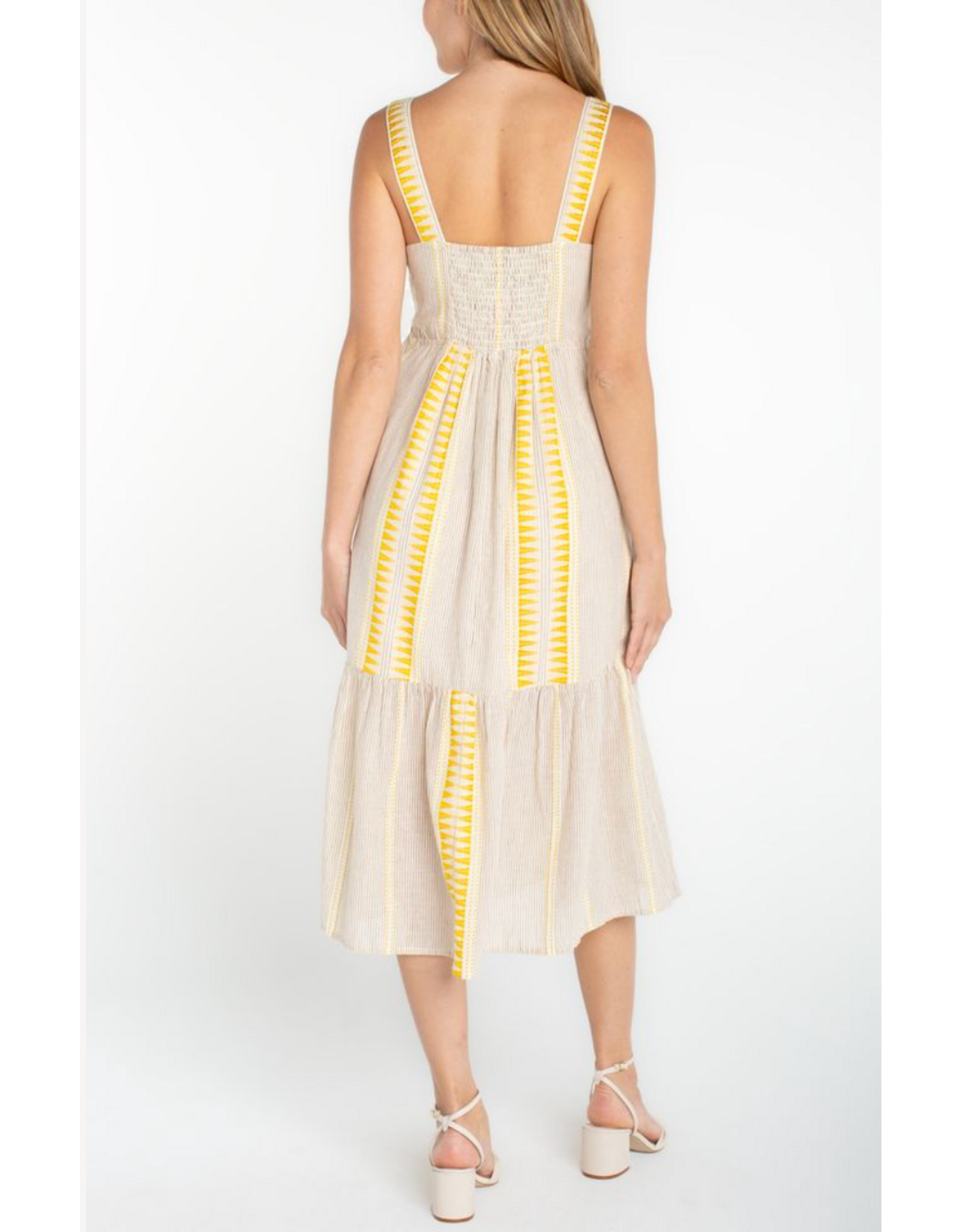 Liverpool Liverpool - Sleeveless Midi Dress (Cream / Brown Stripe)