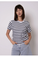 RD Style RD Style - Short Sleeve Crewneck Stripe Top (Winter White/Olive)