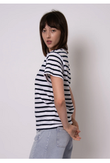 RD Style RD Style - Short Sleeve Crewneck Stripe Top (Winter White/Olive)