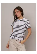 RD Style RD Style - Short Sleeve Crewneck Stripe Top (Winter White/Olive)