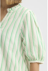 ICHI ICHI - Jovil Striped Short Sleeve Button Up (Greenbriar)