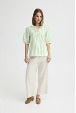 ICHI ICHI - Jovil Striped Short Sleeve Button Up (Greenbriar)