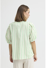 ICHI ICHI - Jovil Striped Short Sleeve Button Up (Greenbriar)