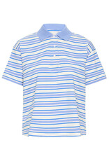 ICHI ICHI - Mira Striped Polo Shirt (Blue)