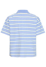 ICHI ICHI - Mira Striped Polo Shirt (Blue)