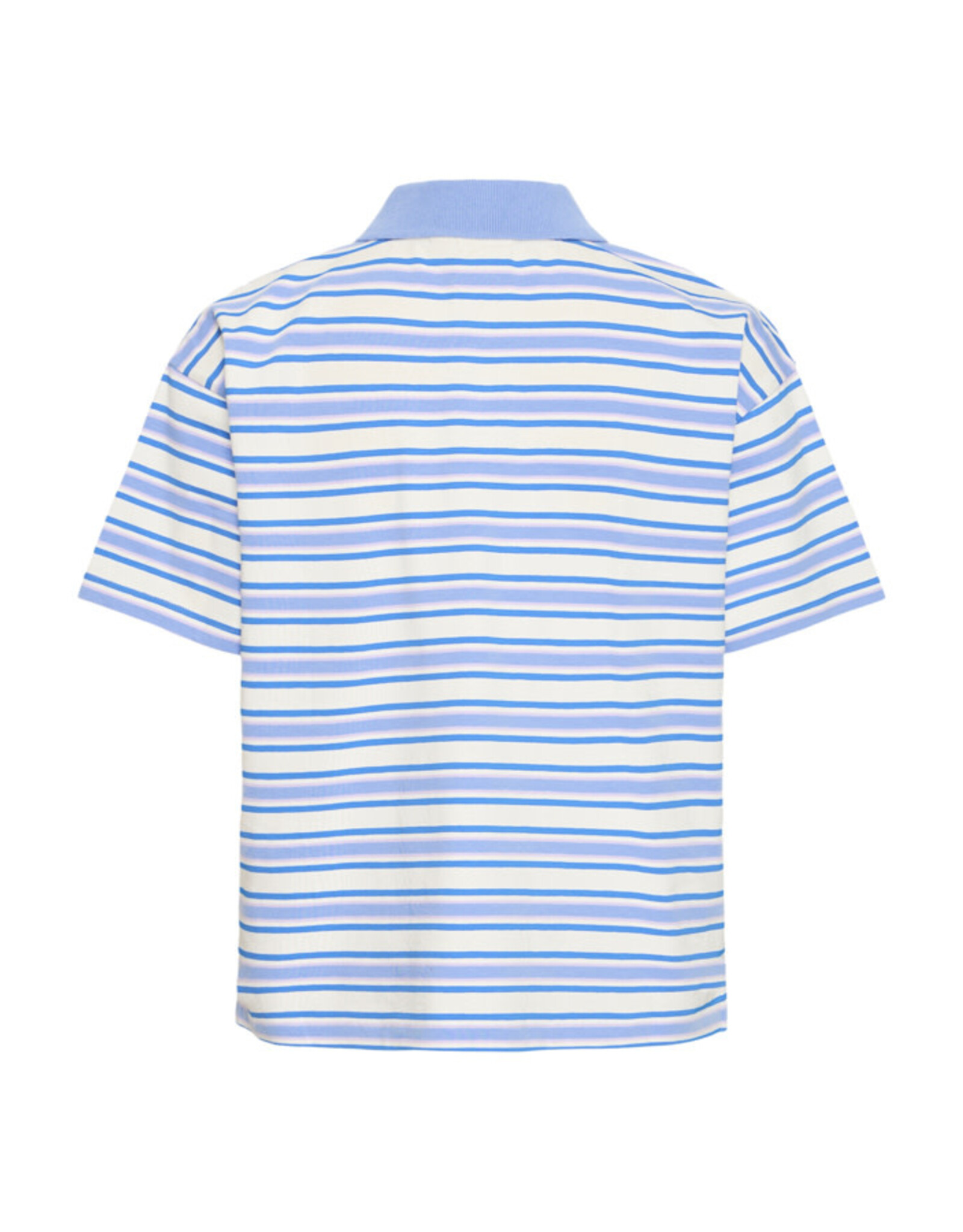 ICHI ICHI - Mira Striped Polo Shirt (Blue)