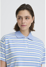 ICHI ICHI - Mira Striped Polo Shirt (Blue)