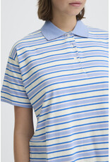 ICHI ICHI - Mira Striped Polo Shirt (Blue)