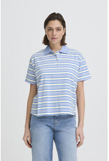 ICHI ICHI - Mira Striped Polo Shirt (Blue)