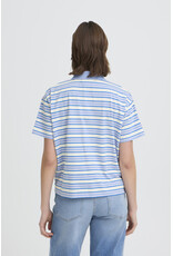 ICHI ICHI - Mira Striped Polo Shirt (Blue)