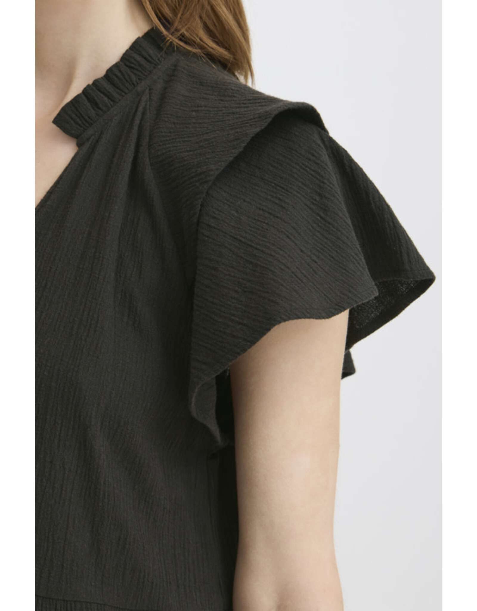 ICHI ICHI - Lifana Ruffle Sleeve Dress (Black)