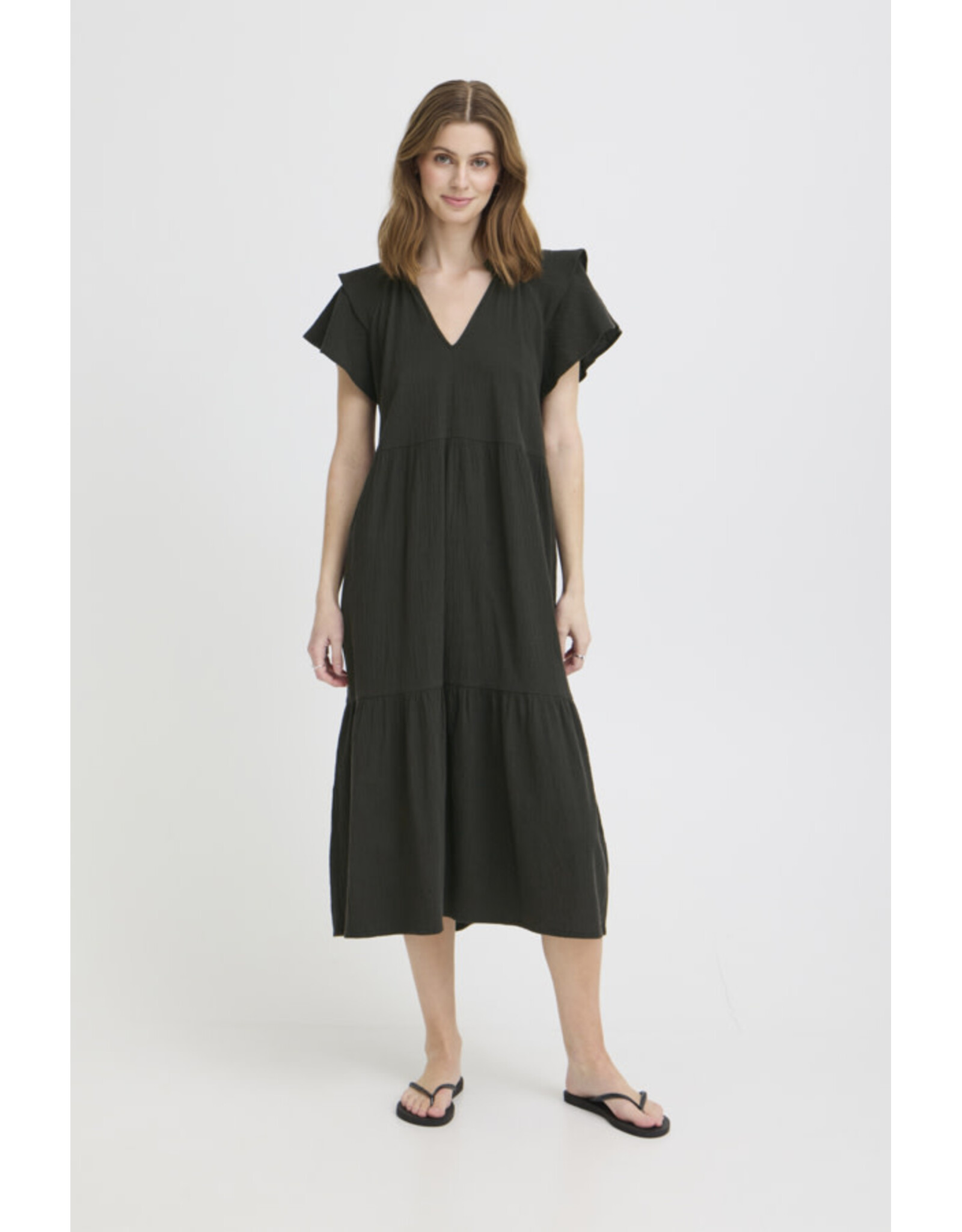 ICHI ICHI - Lifana Ruffle Sleeve Dress (Black)
