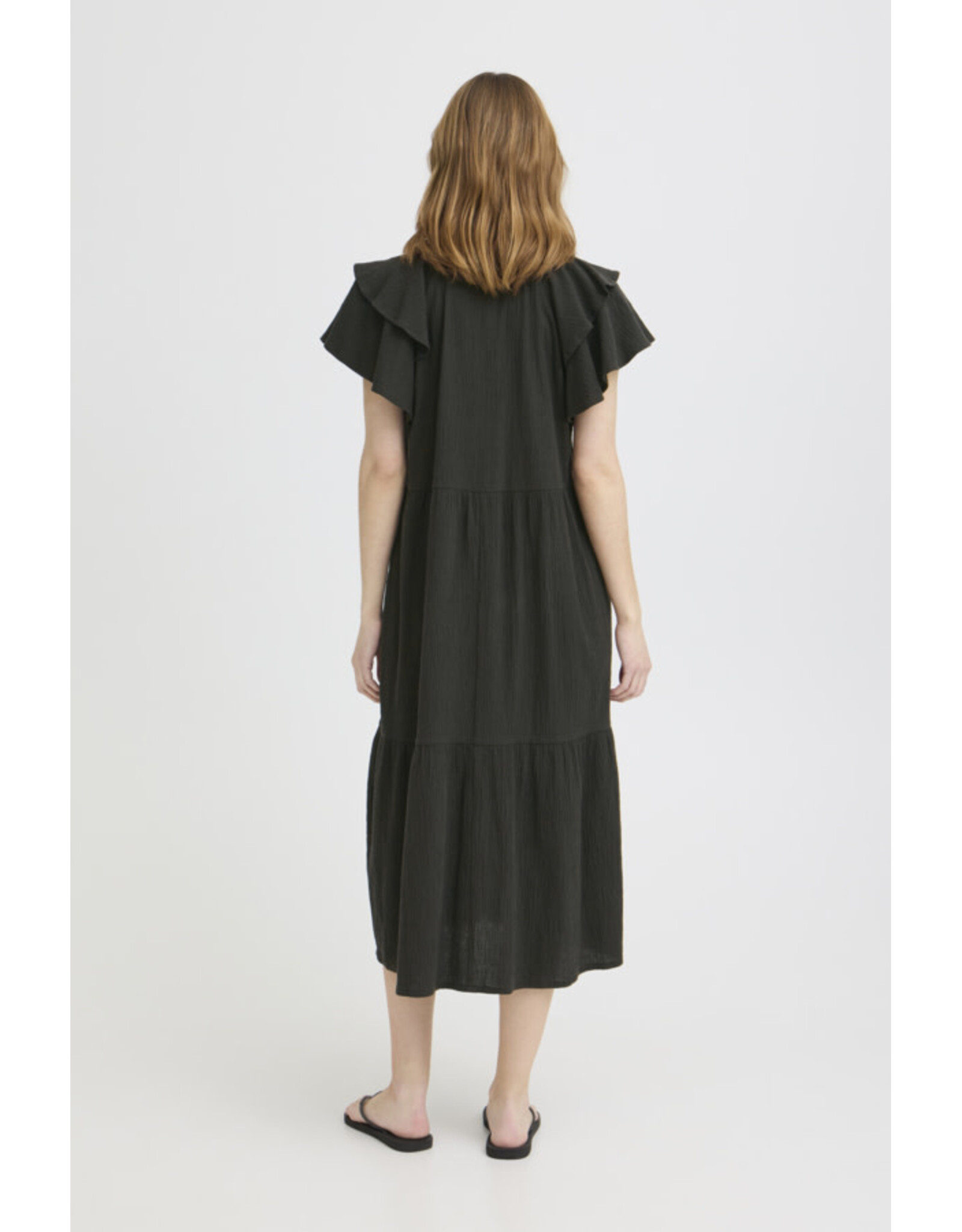 ICHI ICHI - Lifana Ruffle Sleeve Dress (Black)